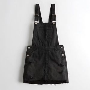 Hollister Embroidered Denim Skirt Overall Dress